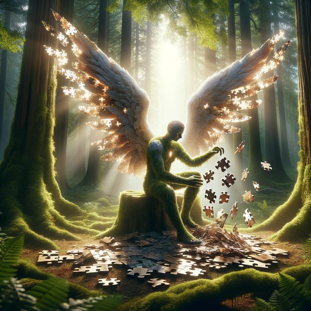 Angel Reconstructing Itself from Puzzle Pieces