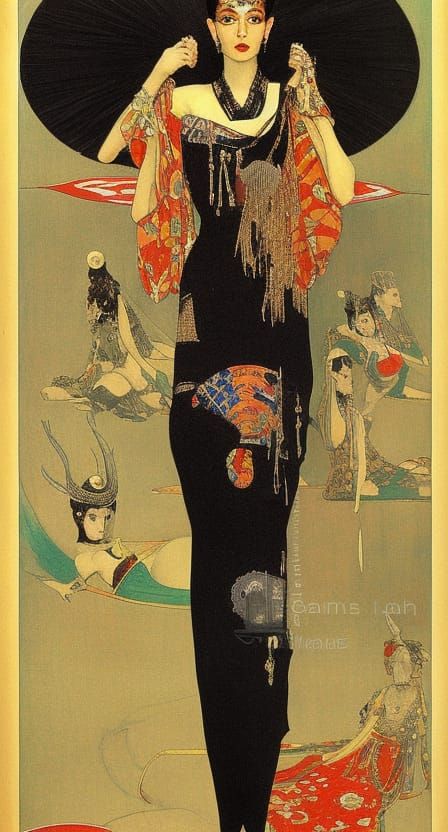 Queen in Jūnihitoe Robes: Fashion Illustration in Art Nouvea...