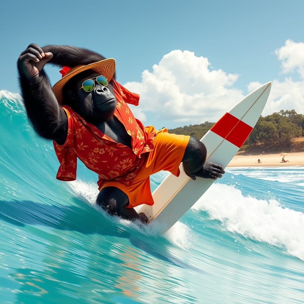 Gorilla Surfer Carves Through Turquoise Waves on Australian ...