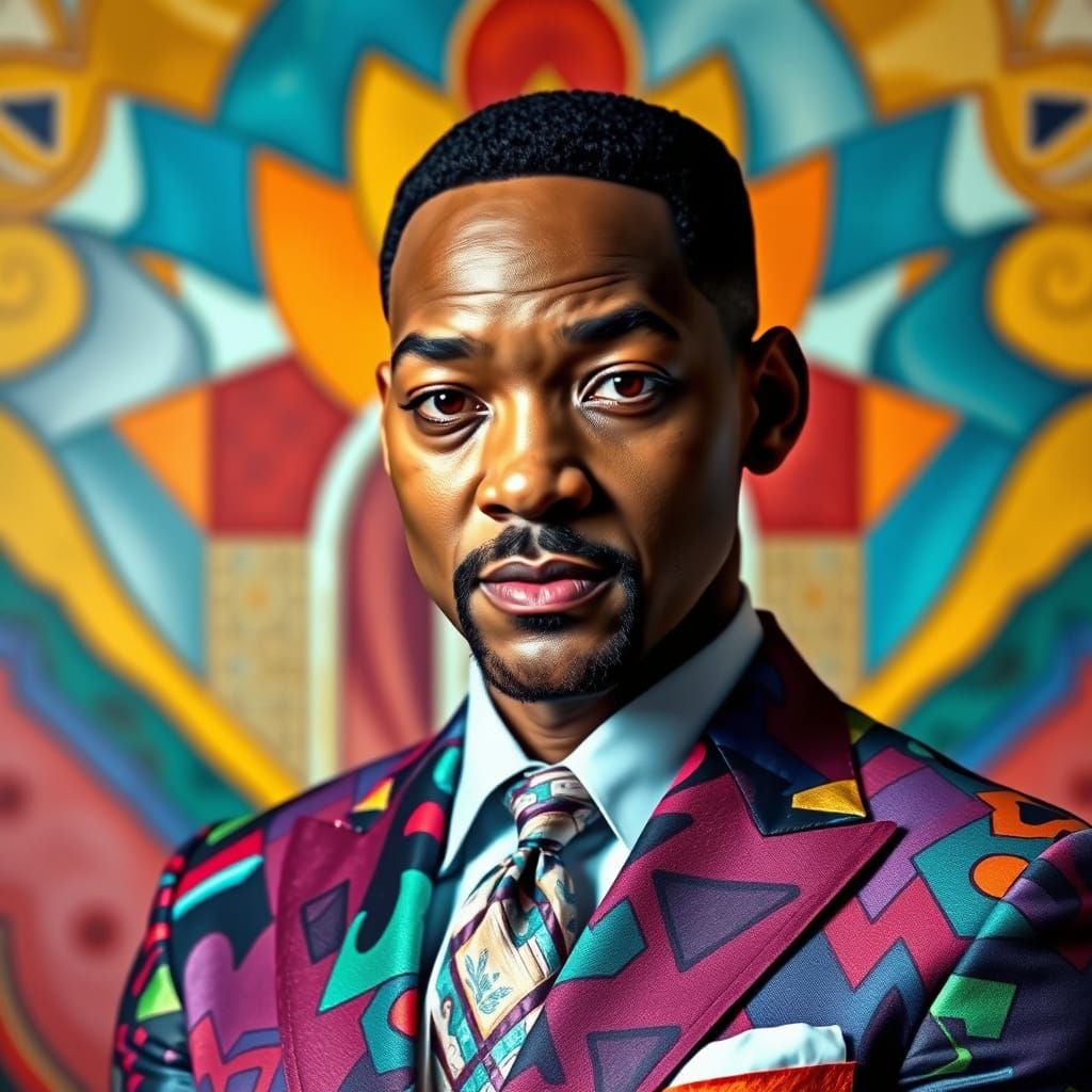 The Prince of Bel Air in a Vibrant Art Deco Suit