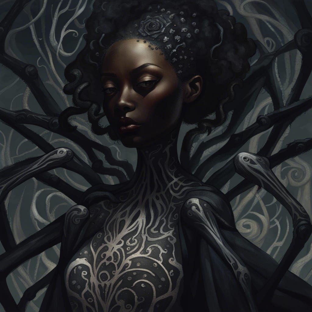 Spider Woman in Art Nouveau Style