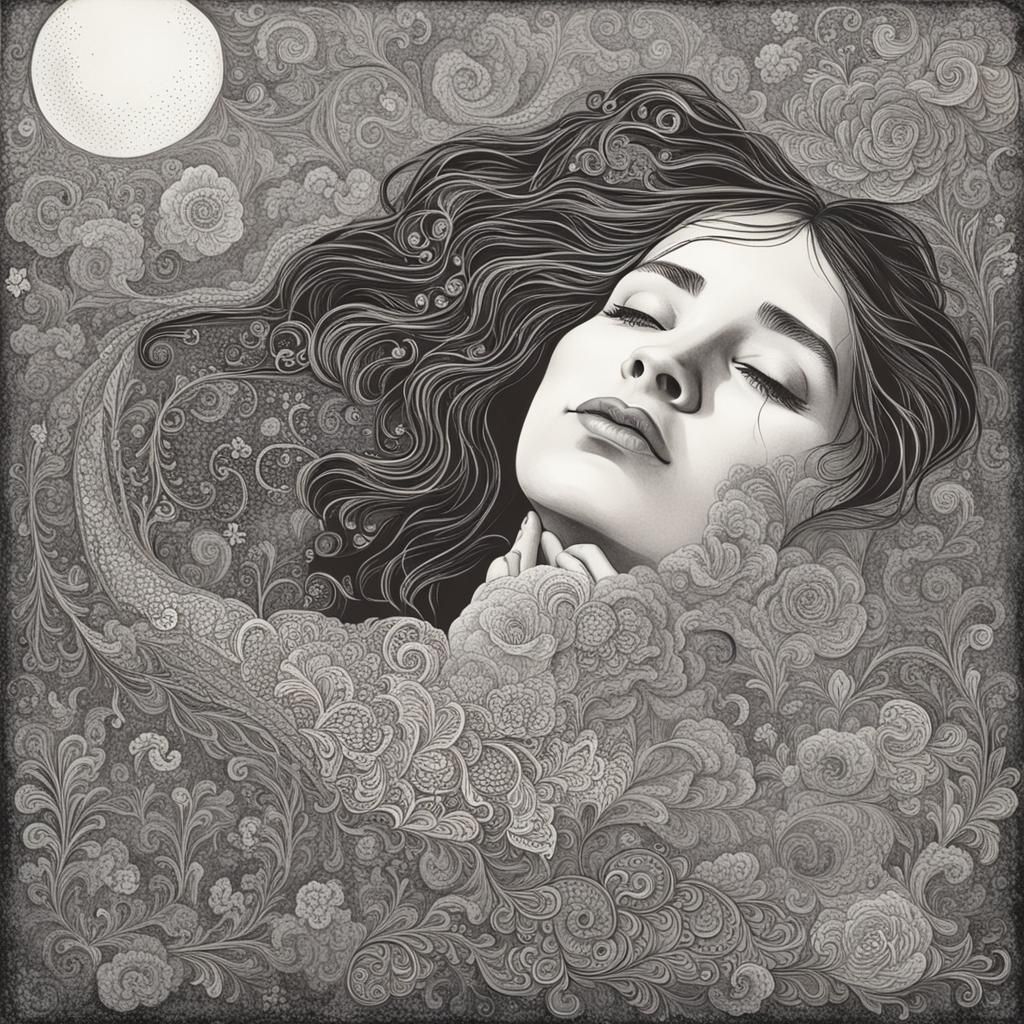AI Generated Image of a Woman Dreaming