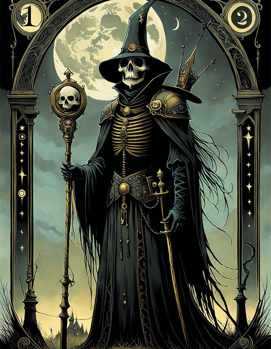 Creepy Death Tarot Card Illustration