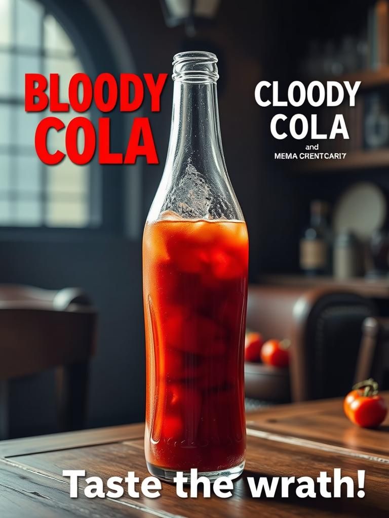 Bloody Cola Cocktail in Classic Glass Bottle