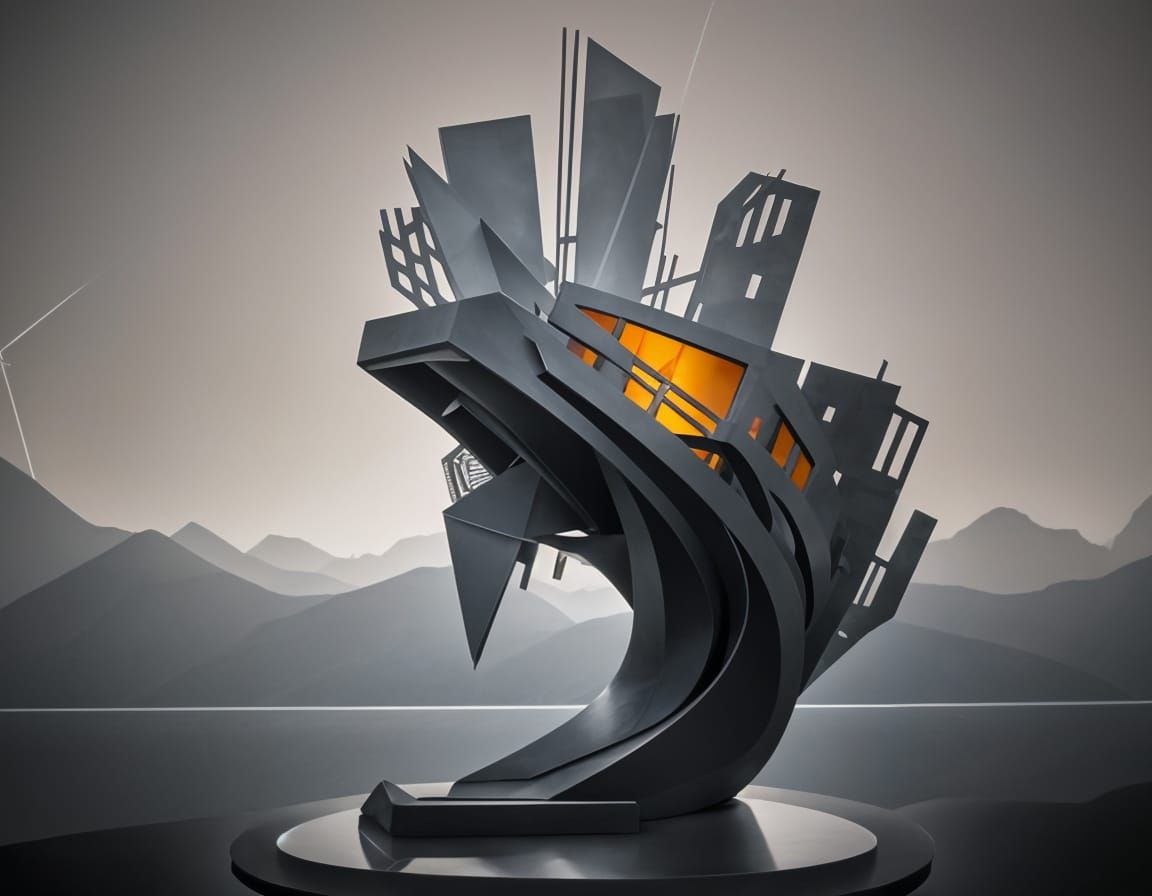 Abstract Sculpture in Geometric Form