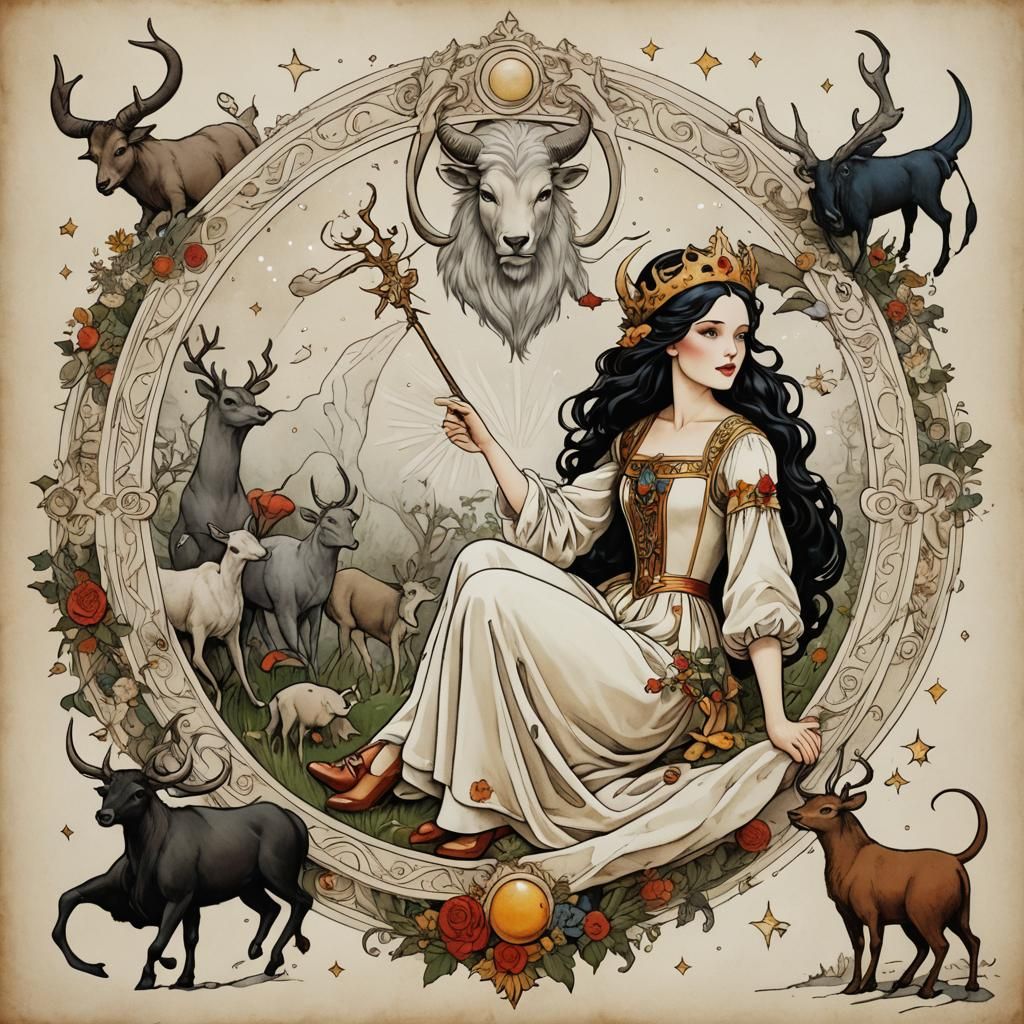 Astrological Snow White as a Huntsman