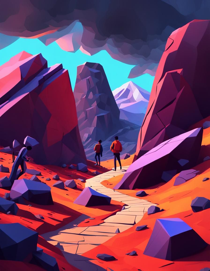 Stickman's Struggle: Low-Poly 3D Art Inspired by Tron