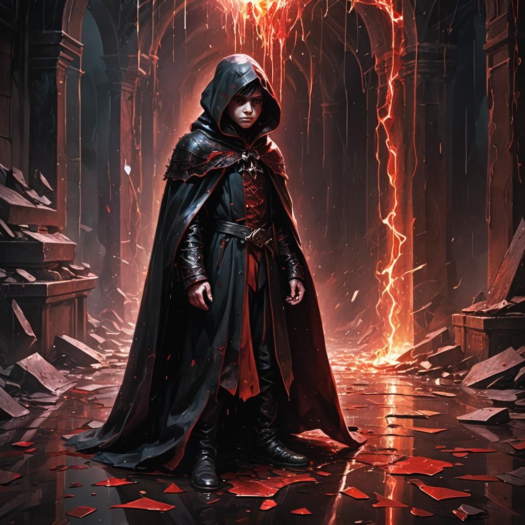 Vampire Prince in Gothic Chamber, Dark Fantasy Art