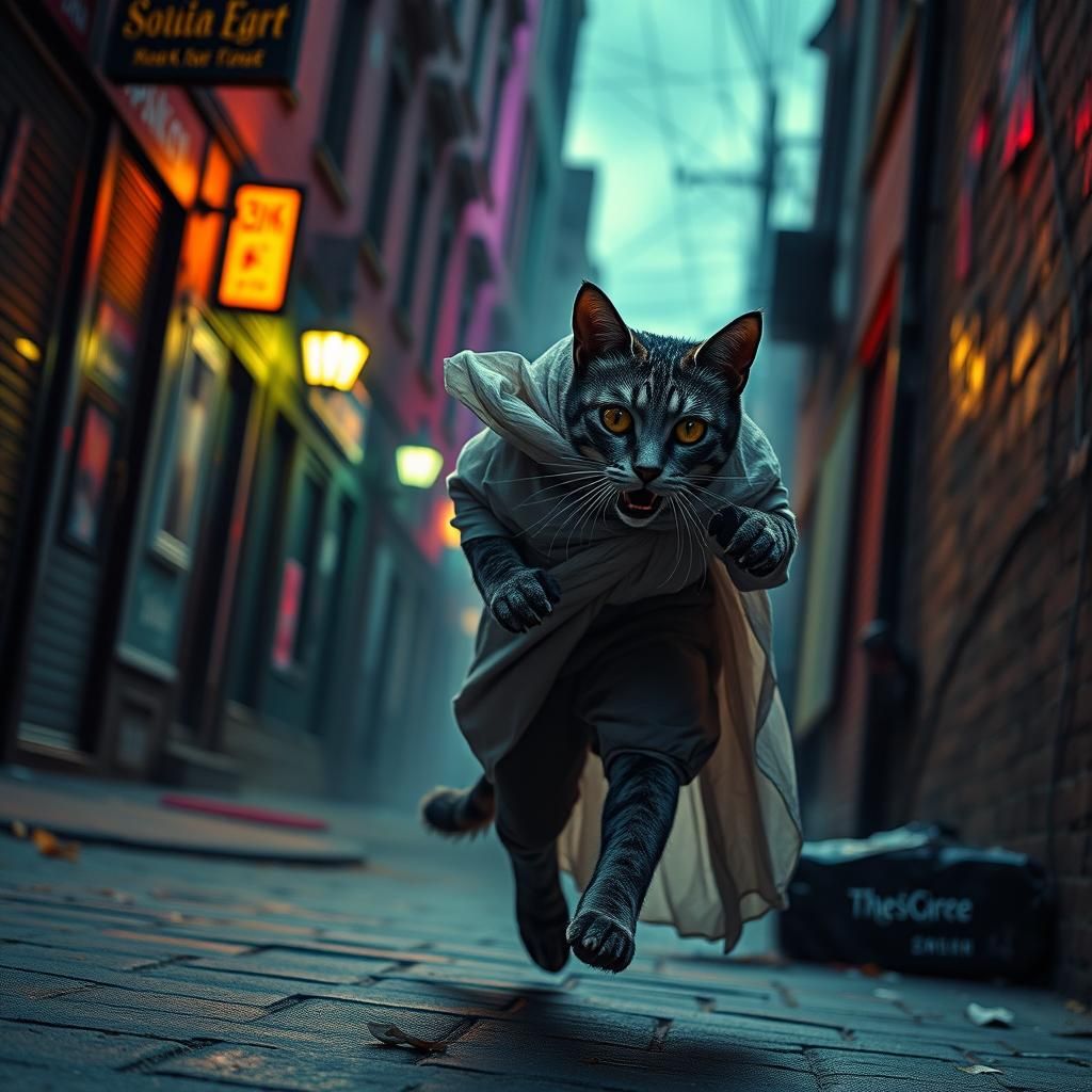 Demonic Ghost Cat Nightmare on a Mystic Street