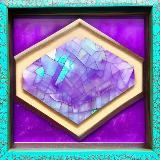 Translucent Amethyst and Turquoise Geometric Shapes