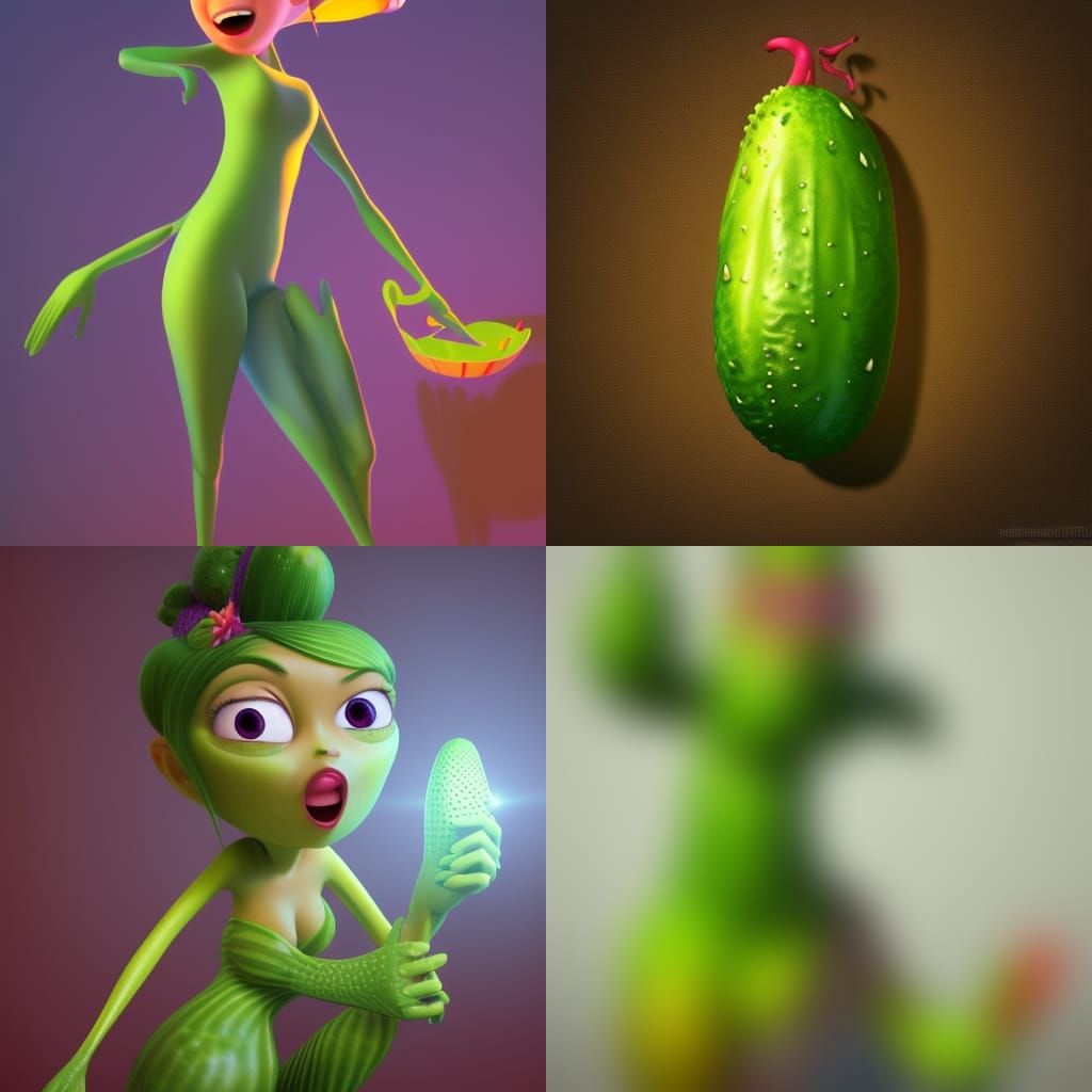 Hot Mama Pickle: Pixar-Style 3D Digital Art