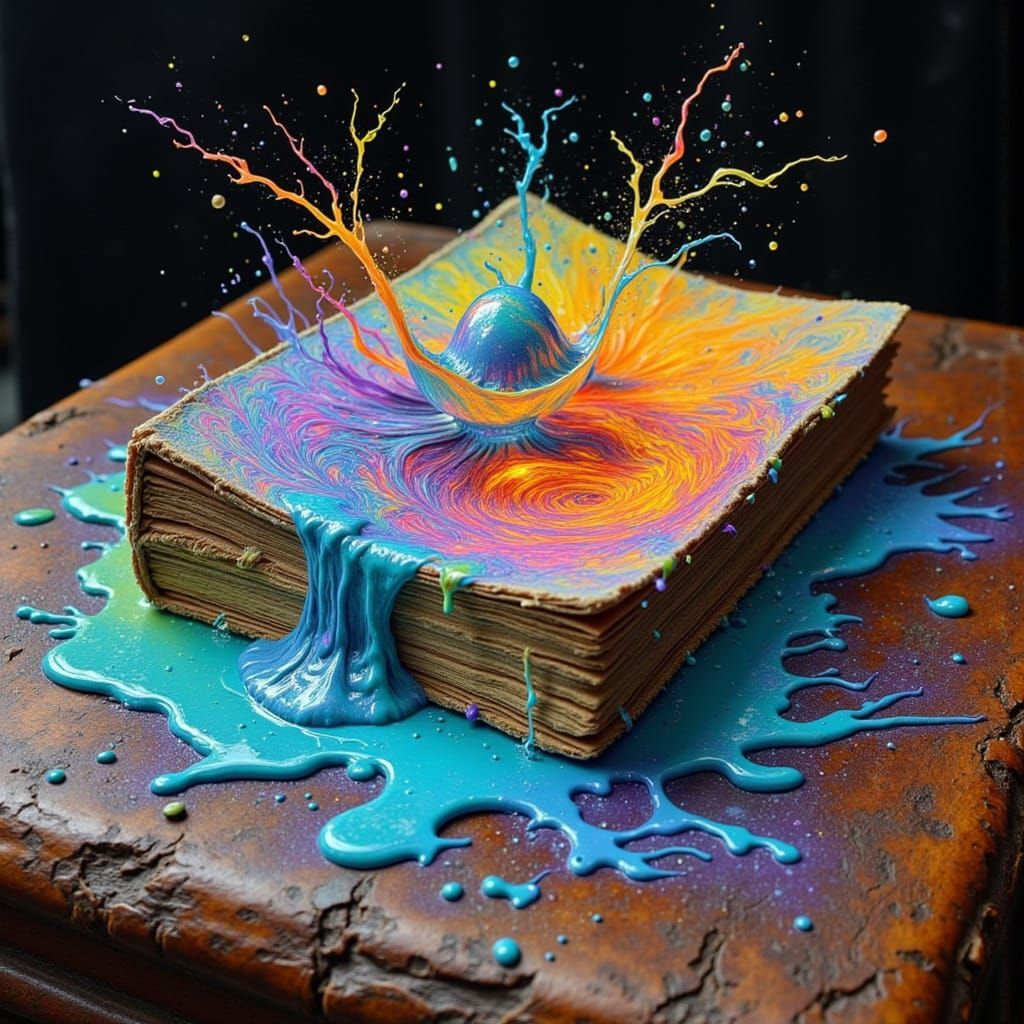 Melting Book on Table, Surrealist Masterpiece