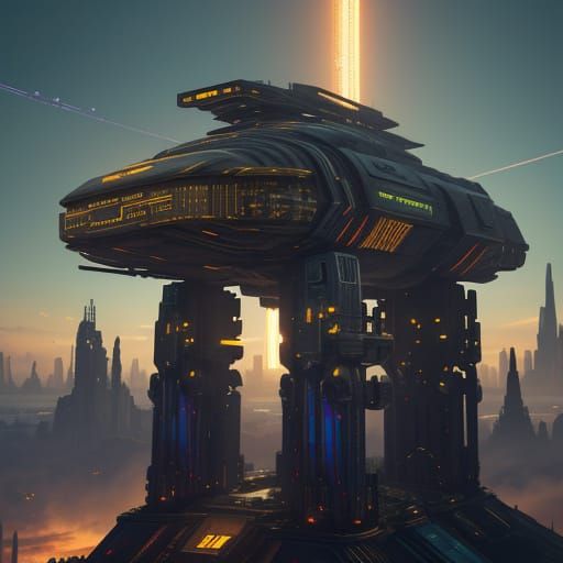 Androids in Steampunk Sci-Fi City Concept Art
