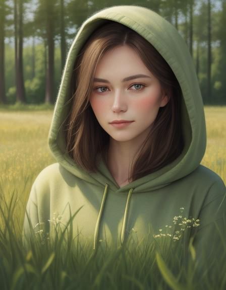 A pretty Latvian young countryside living woman with brunett...