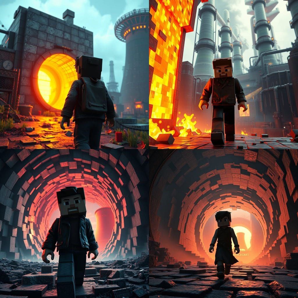 Minecraft Player Finds Nuclear Plant in Nether Portal