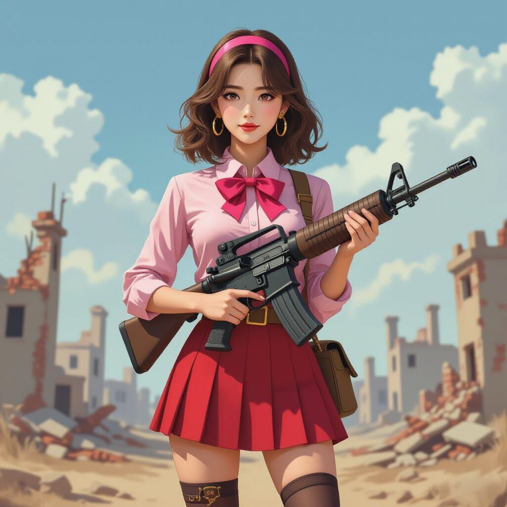 Korean Author on Battlefield, Concept Art Style