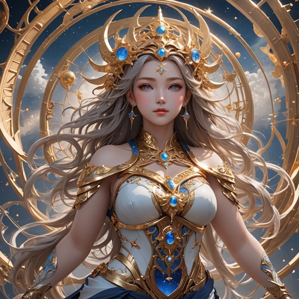 Curvy Celestial Goddess in 3D Anime Art