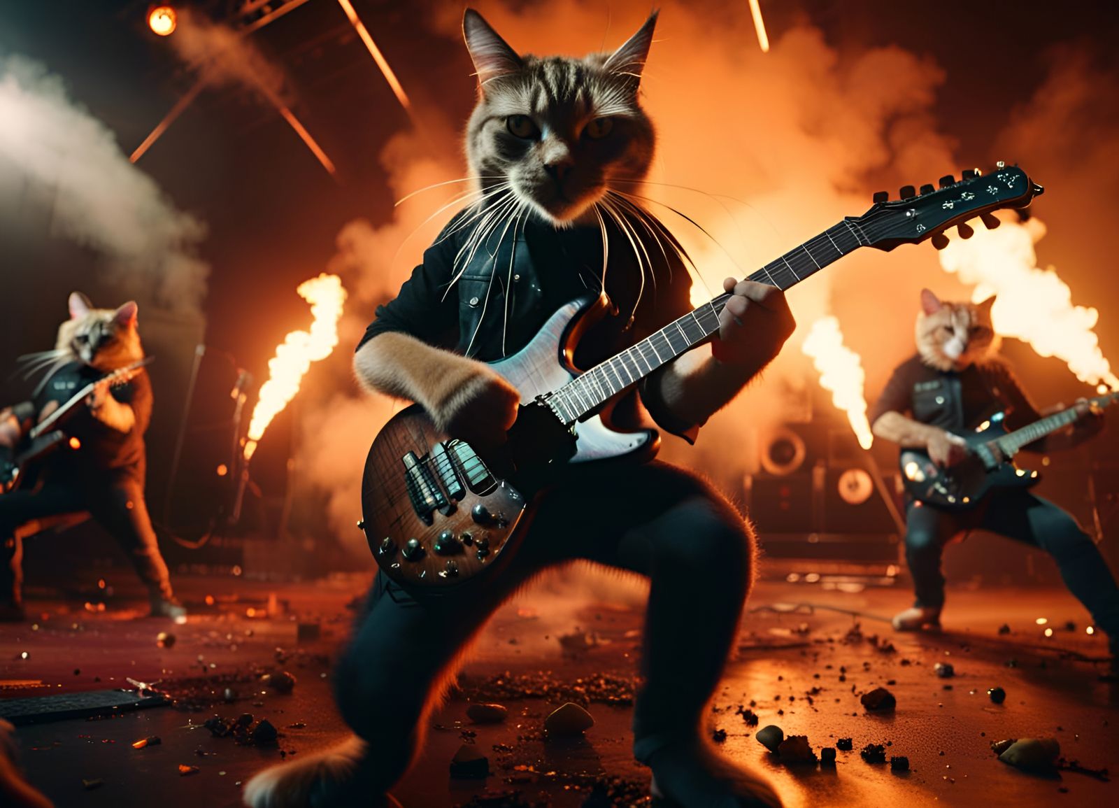 Cats Perform Thrash Metal Concert