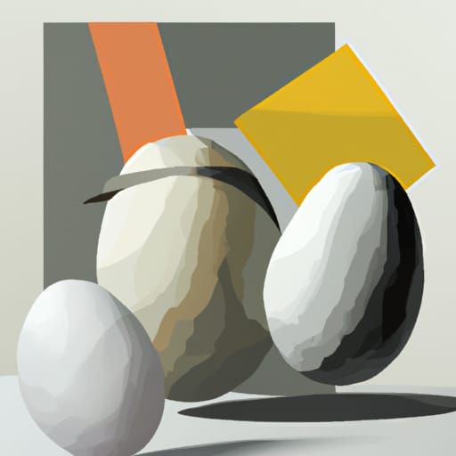 Cubist Eggs in Geometric Fauvism Style