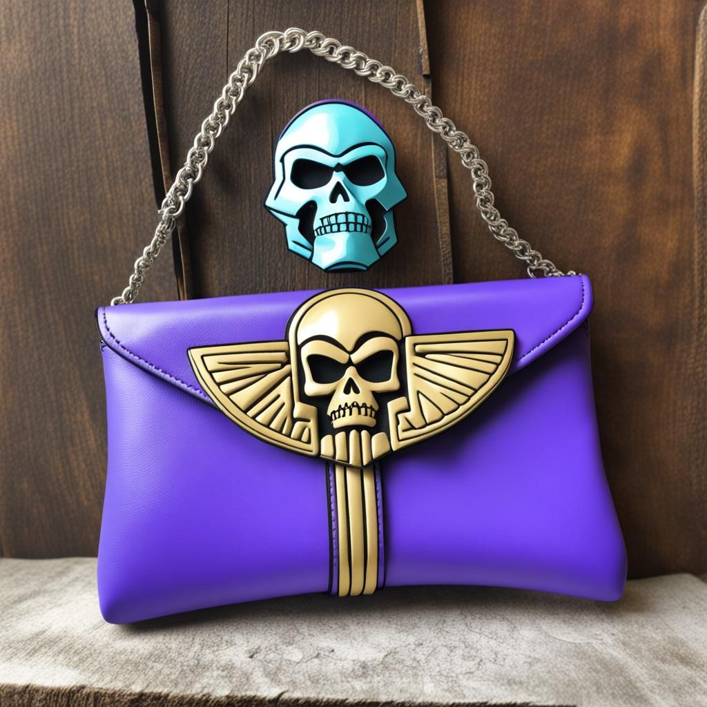 Skeletor inspired clutch purse, Masters of the Universe, MOT...