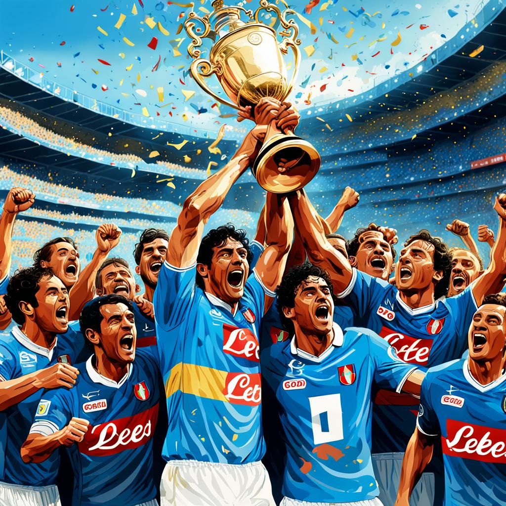Napoli Team Celebrates Scudetto in Vibrant Digital Art