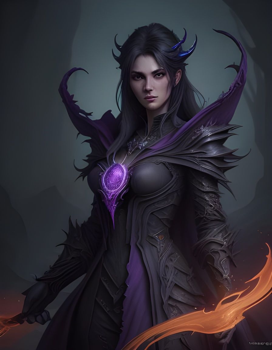 Detailed Matte Painting of a Fantastical Warlock