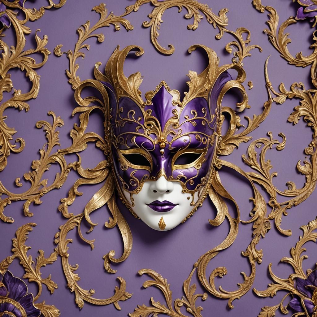 Elegant Purple Venetian Mask