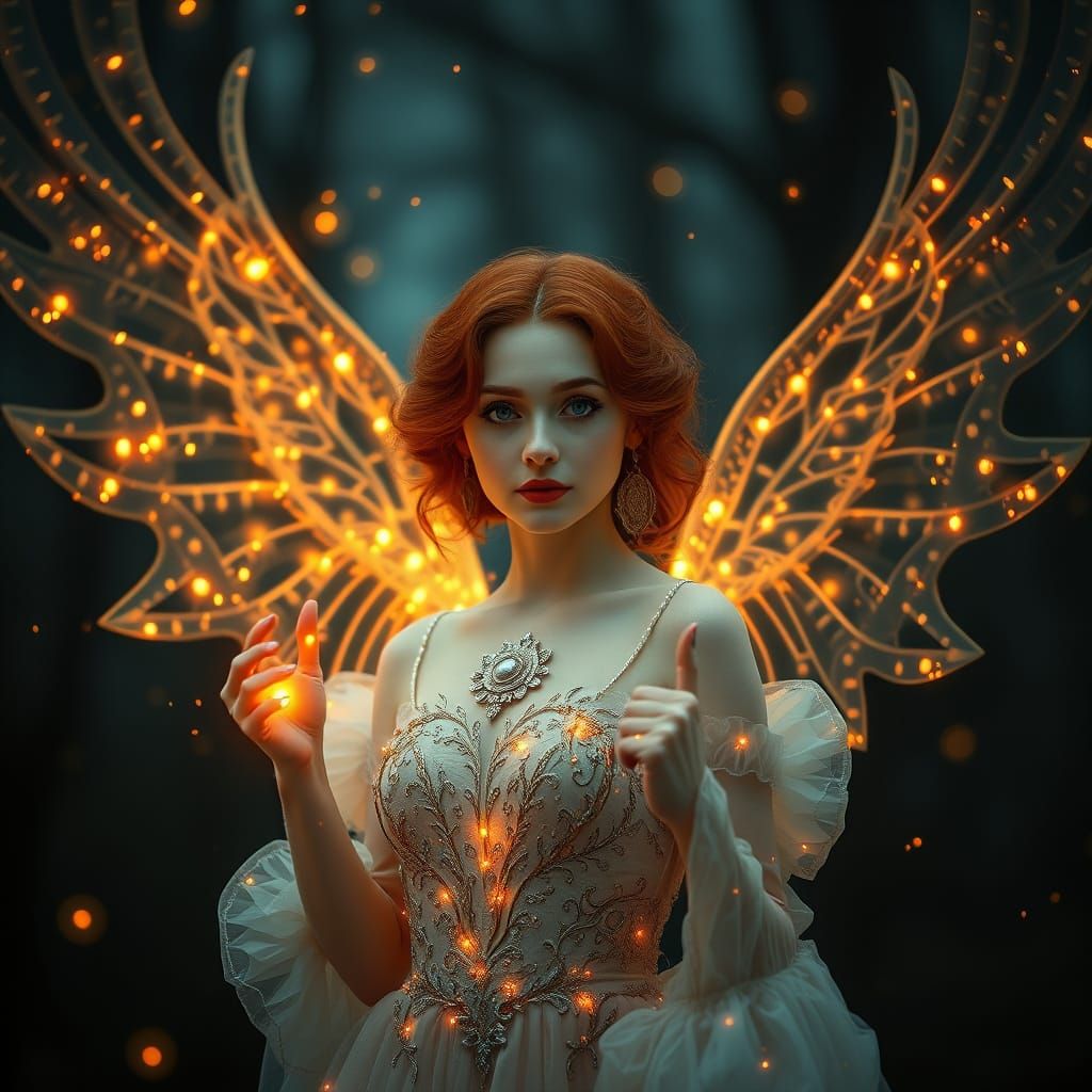 Redhead Goddess of Lost Concepts in Glowing Loss