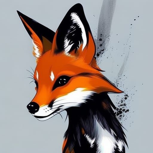 Chibi Fox with Doe Eyes: Splash Art Style