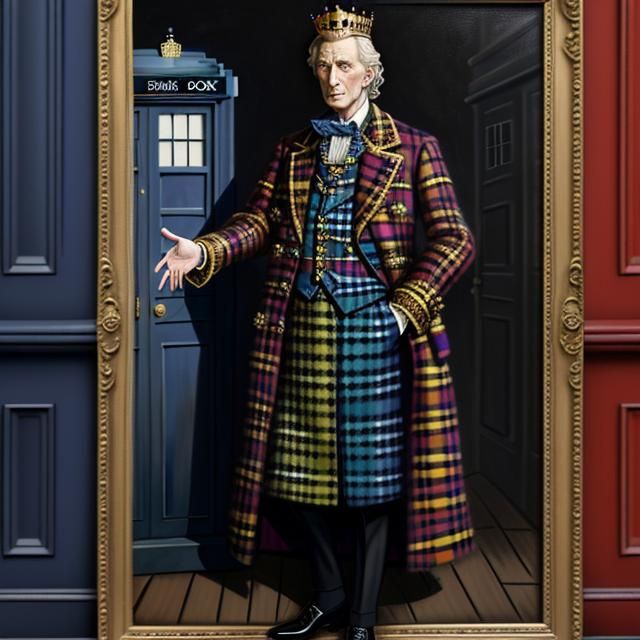 King Charles as Doctor Who in Rockwell Style