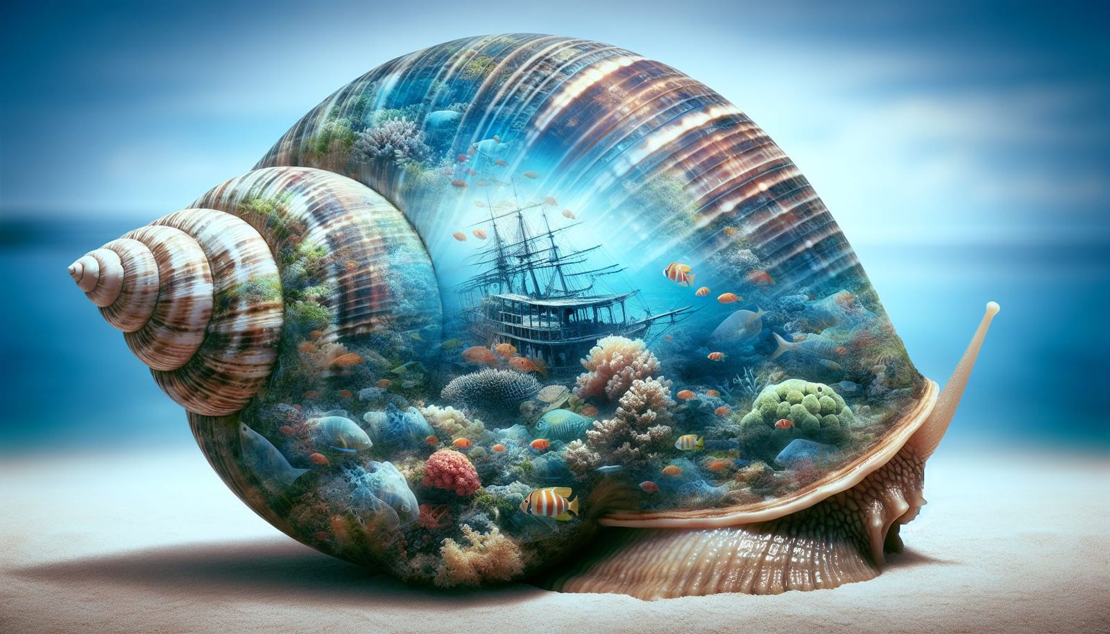 Transparent Snail Shell Reveals Underwater World