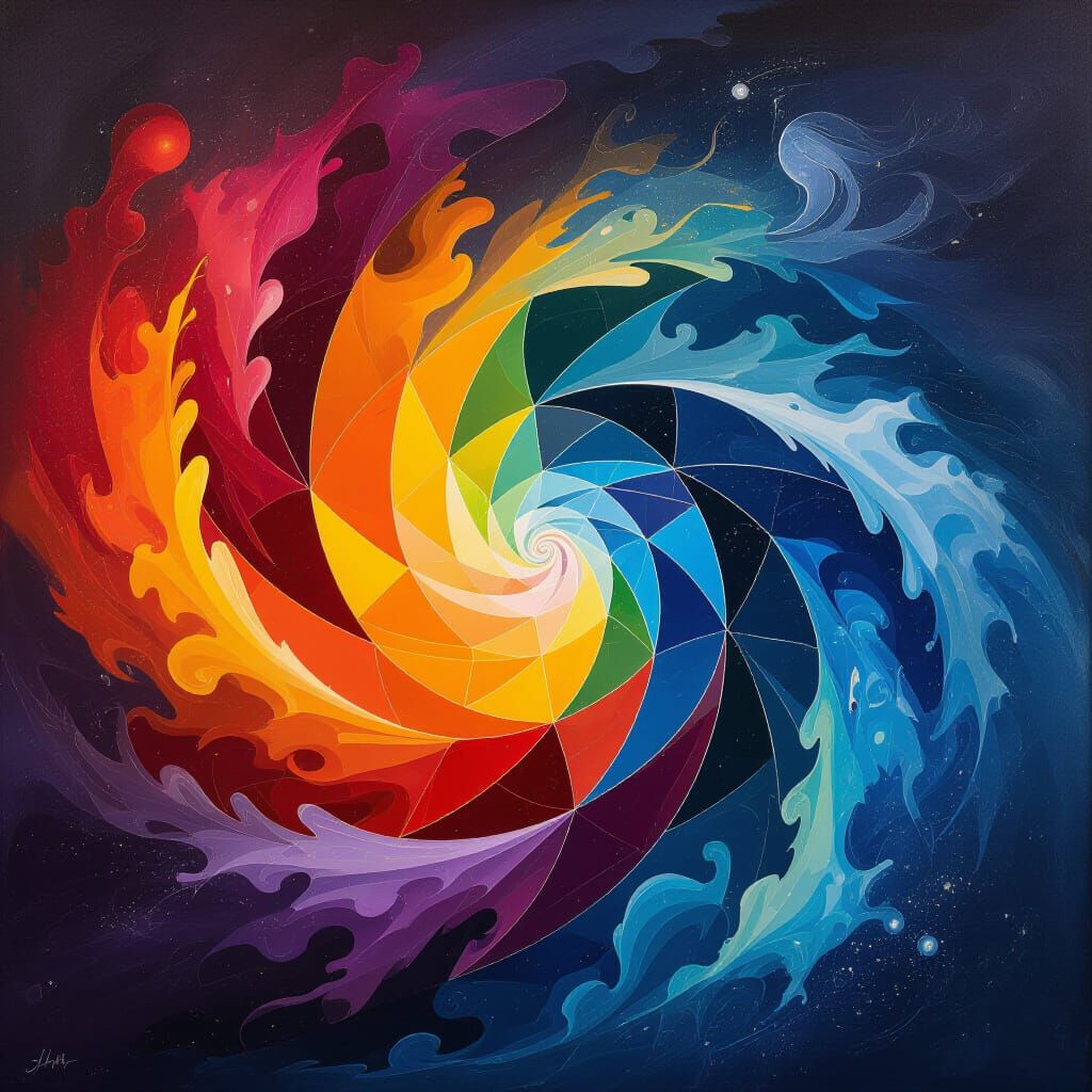 Cosmic Swirl of Artistic Expression as Airbrush Art