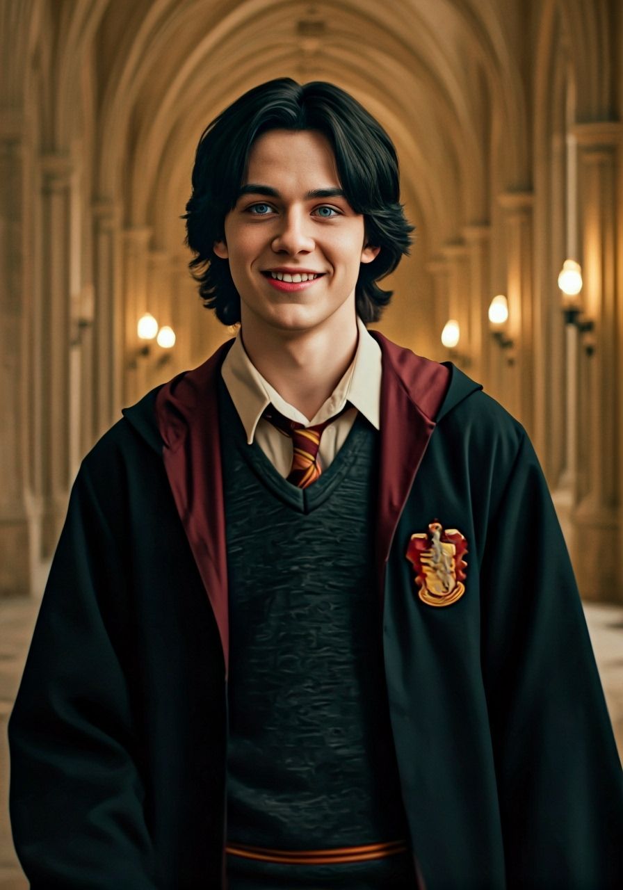 Handsome Sirius Black in Gryffindor Uniform at Hogwarts