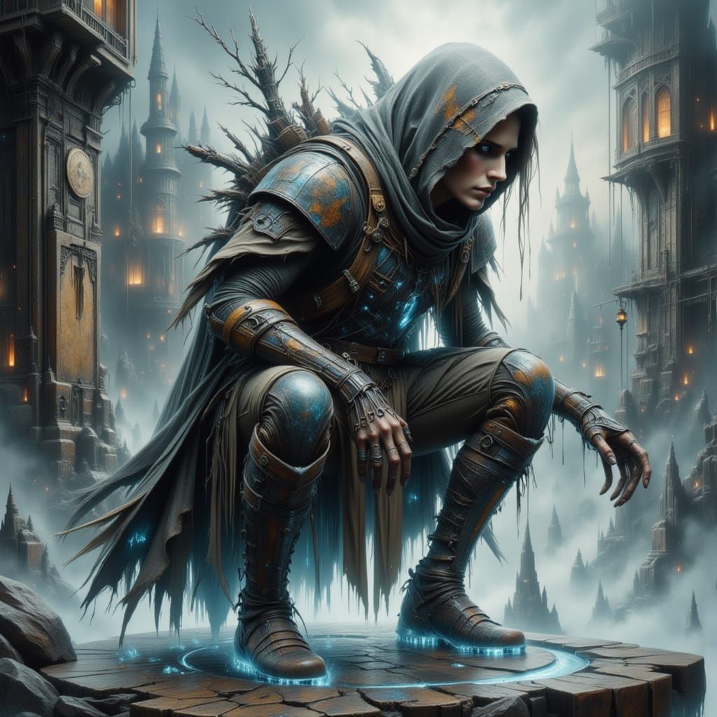 Dream Walker Assesses Abyss in Crystallizing Form