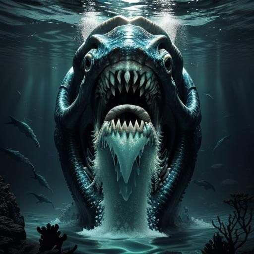 Eldritch Horror Devouring Diver in Aquatic Nightmare