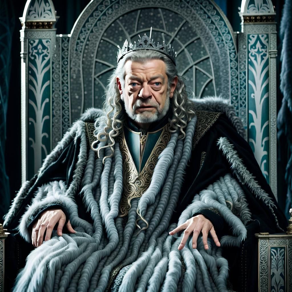 Throned Figure in Fur Robe and Circlet