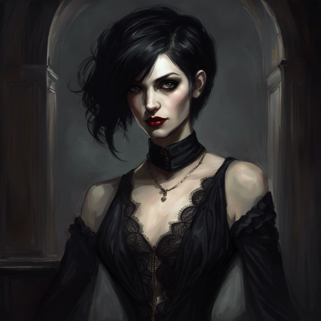 Elegant Gothic Vampire in Horror Style