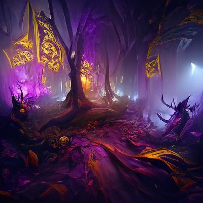 Terrifying Devilish Forest in Dark Fantasy Concept Art