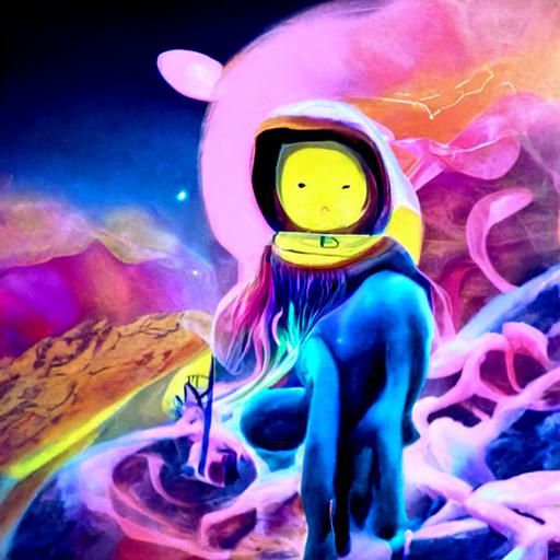 Adventure Time in Cosmic Illustration Style