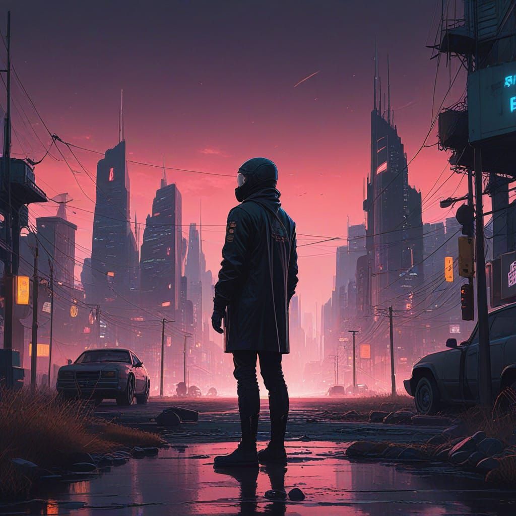 Ethereal Energy Emanates from a Mysterious Figure in a Cyber...