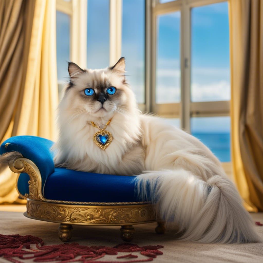 Regal Birman Cat with Heterochromia