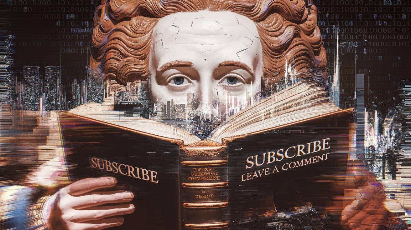 Glitch Art Portrait of Distorted Ancient Tome