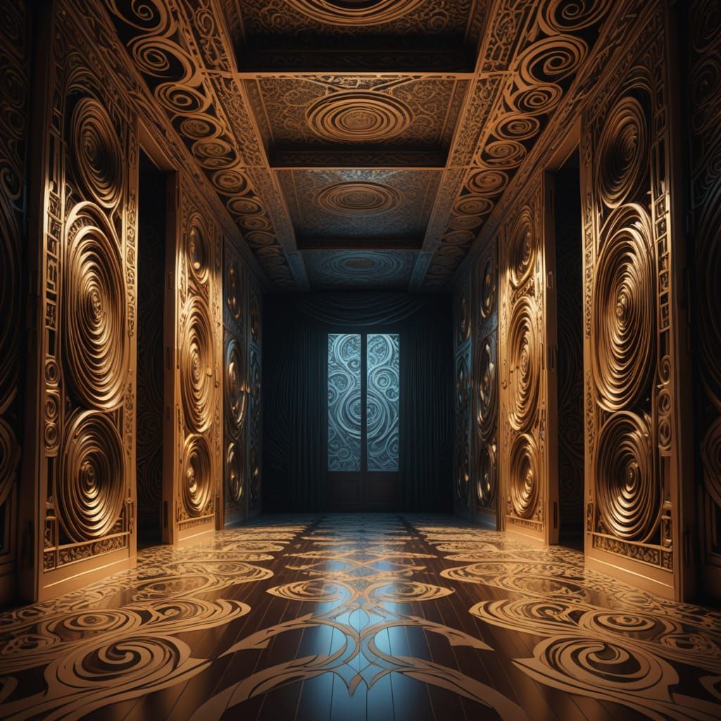 Hall of Seven Decisions: Surreal Interior