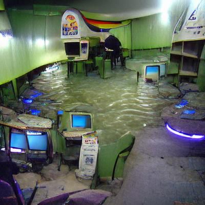 Flooded, Abandoned 2000s Internet Cafe