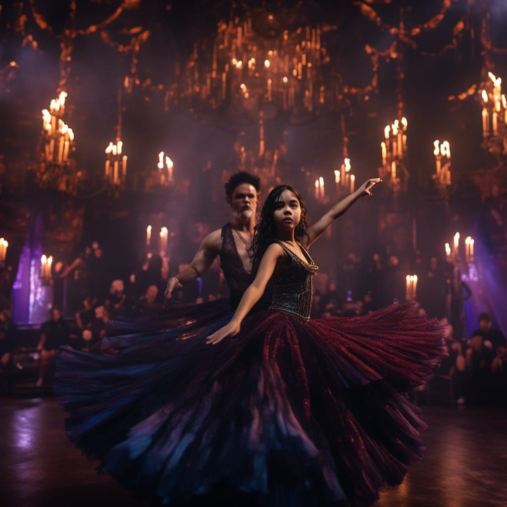 Jenna Ortega Dances Before the Devil in Hyperreal Style