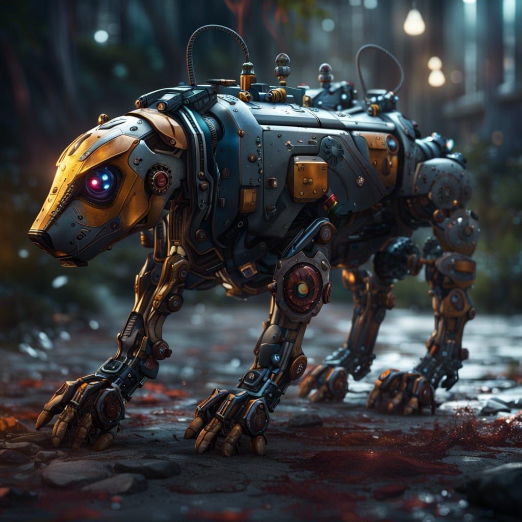 Fantastical Robot Dog Concept Art