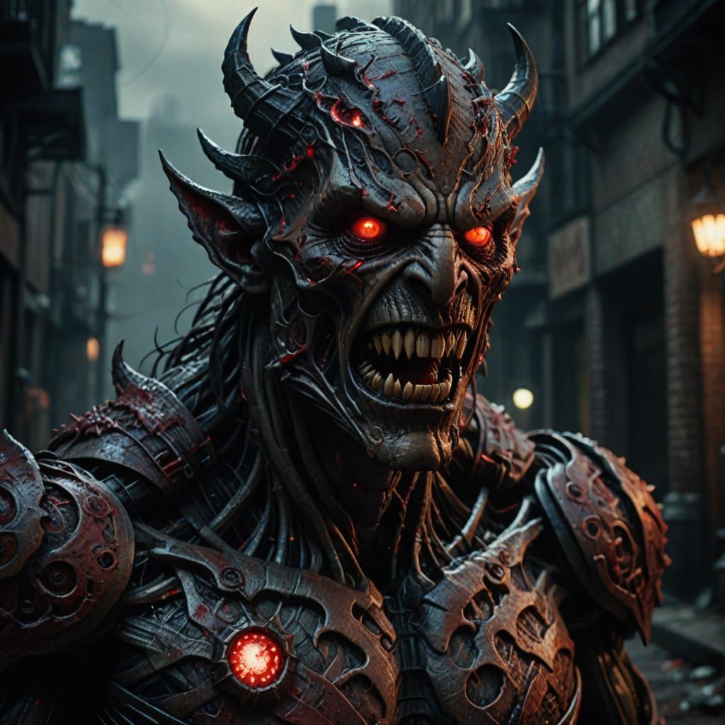 Monstrous Humanoid Portrait in Dark Fantasy Style