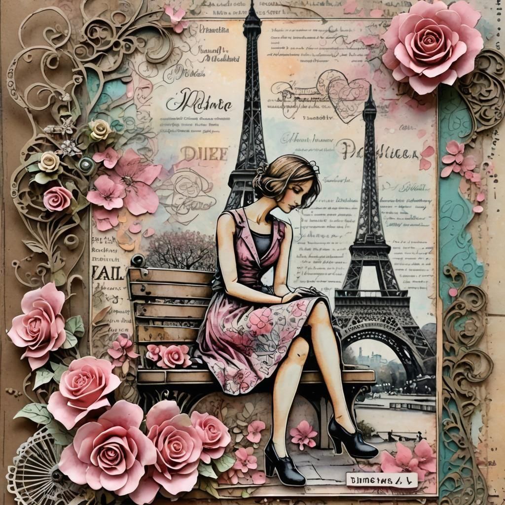 A lady sitting on a bench