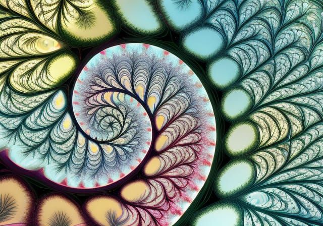 Colorful Fractal Tree: Ethereal Psychedelic Concept Art