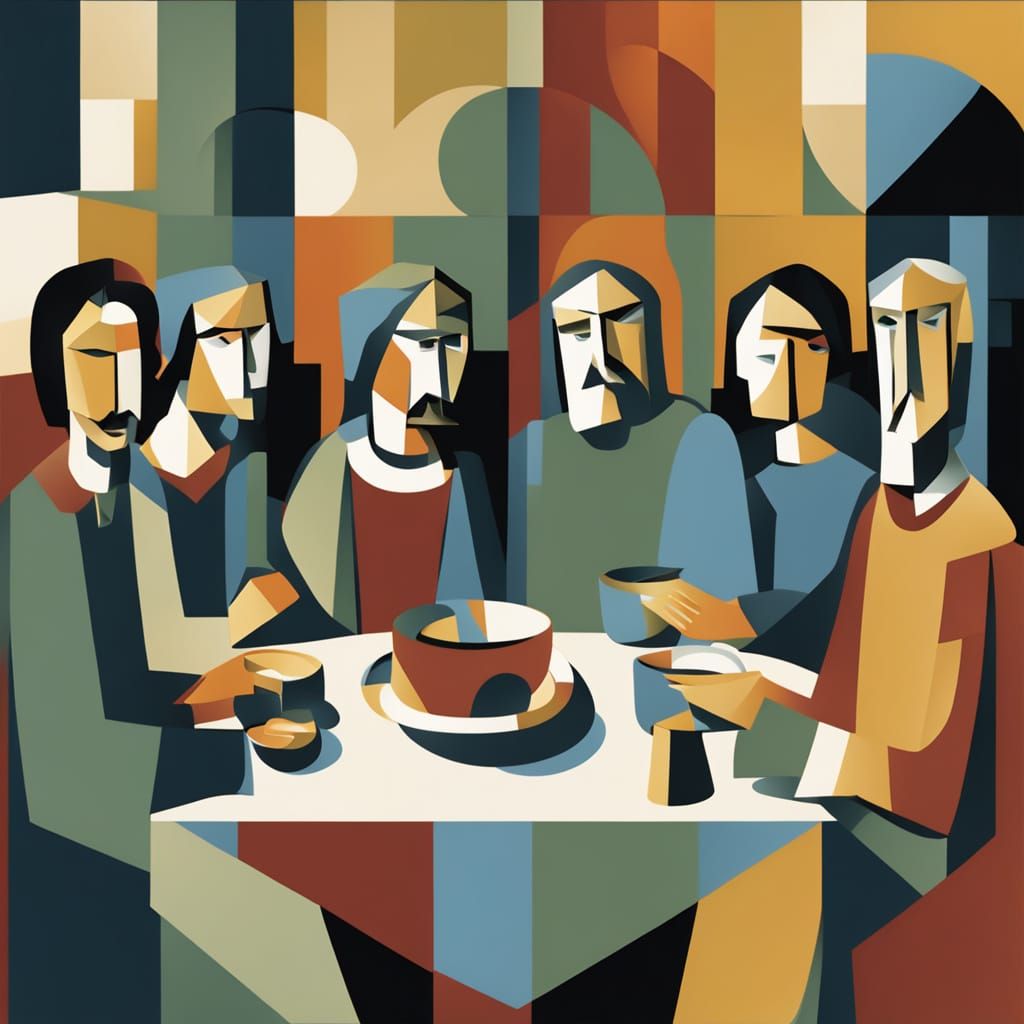 Cubist Still Life: A Muted Last Supper